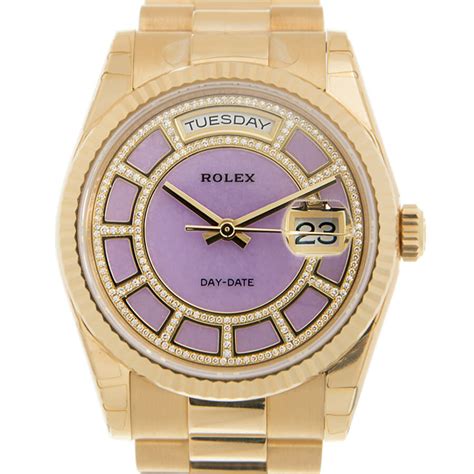 rolex gold purple|purple dial Rolex day date.